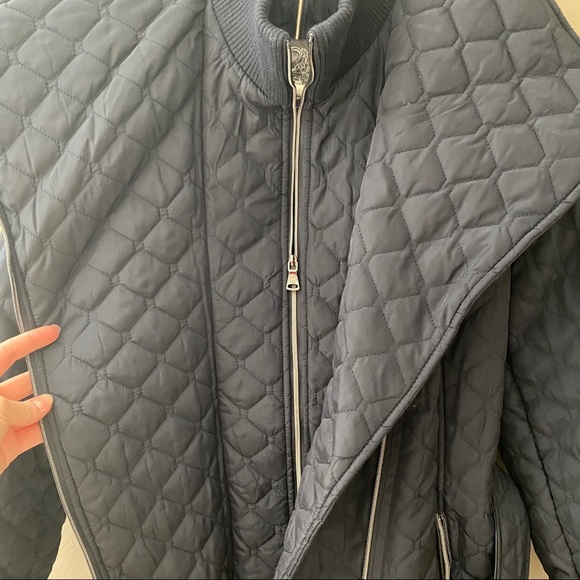 Vince Camuto Belted Quilted Jacket Blue Sz Small - Picture 8 of 12